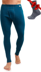 100% Merino Wool Base Layer Mens Pants - Thermal Underwear Long Johns