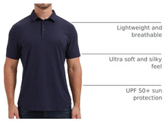 netdraw Men's Ultra Soft Bamboo Viscose Polo Curved Hem S-3XL