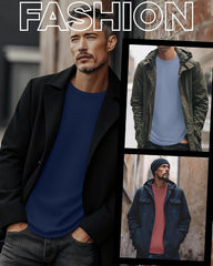 3 Pack Mens Long Sleeve Thermal Shirts Crew Neck Tops