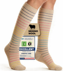 Merino Wool Compression Socks for Women Men 15-20 mmHg for flying