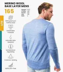 100% Merino Wool Base Layer Mens - Long Sleeve Thermal Shirts with Socks