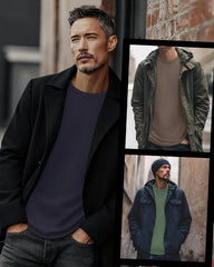 3 Pack Mens Long Sleeve Thermal Shirts Crew Neck Tops