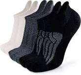 Busy Socks Merino Wool Compression Support Ankle Running Hiking Socks for Men Women, Soft Thick Cushion Tab Socks 3/6 Pairs