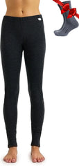 100% Merino Wool Base Layer Women Pants - Thermal Leggings Underwear