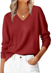 ANRABESS Women’s Fall Long Sleeve V Neck Light Sweaters