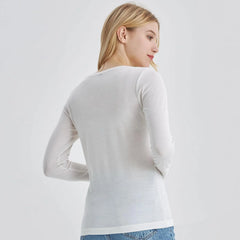 100% Merino Wool Base Layer Women Soft Thermal Long Sleeve Everyday Shirt