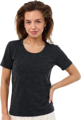 100% Merino Wool Shirt Women - Short Sleeve Tee Base Layer Top Undershirt
