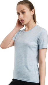 100% Merino Wool Shirt Women - Short Sleeve Tee Base Layer Top Undershirt