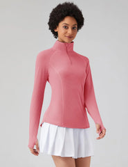LOMON Women Long Sleeve Shirts Sun Protection 1/4 Zip Summer Quick Dry Hiking Shirts Quarter Zip Pullover for Women