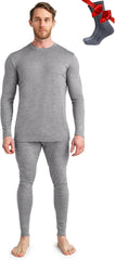 100% Merino Wool Base Layer Men Set - Thermal Underwear for Men Long Johns