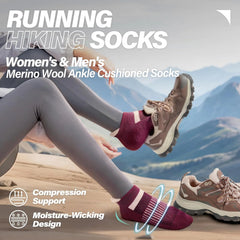 Anlisim Merino Wool Ankle Running Hiking Socks for Women and Men