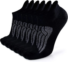 Busy Socks Merino Wool Compression Support Ankle Running Hiking Socks for Men Women, Soft Thick Cushion Tab Socks 3/6 Pairs
