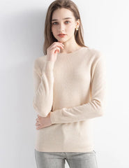 Chanyarn Women's 100% Merino Wool 2025 Fall Winter First-Line Ready to Wear Long Sleeve Seamless Knit Crewneck Sweater