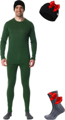 100% Merino Wool Base Layer Men Set - Thermal Underwear for Men Long Johns
