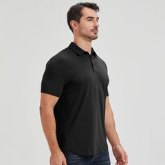 netdraw Men's Ultra Soft Bamboo Viscose Polo Curved Hem S-3XL | Lightweight , Breathable, Odor-resistant, UPF 50+, Collared Golf Shirt