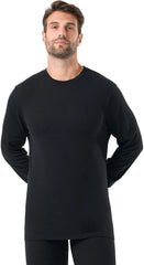 100% Merino Wool Base Layer for Men Long Sleeve Crew Neck Thermal Shirt