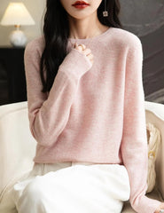 Chanyarn Women's 100% Merino Wool 2025 Fall Winter First-Line Ready to Wear Long Sleeve Seamless Knit Crewneck Sweater