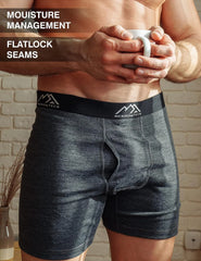 100% Merino Wool Underwear Mens - 1-2 Pack Boxer Briefs for Men 17.5um