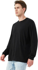 100% Merino Wool Base Layer for Men Long Sleeve Crew Neck Thermal Shirt