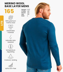 100% Merino Wool Base Layer Mens - Long Sleeve Thermal Shirts with Socks