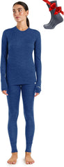 100% Merino Wool Base Layer Women Set - Thermal Underwear Women Top, Bottom