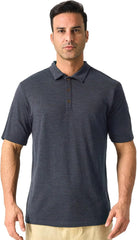 Merino Protect 100% Merino Wool Polo Shirts Mens Anti-Odor Short Sleeve Moisture Wicking Base Layer for Travel
