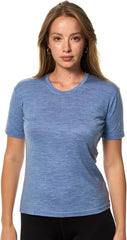 100% Merino Wool Shirt Women - Short Sleeve Tee Base Layer Top Undershirt