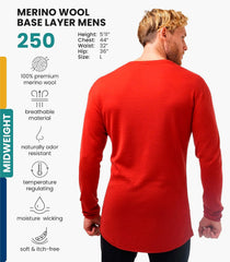 100% Merino Wool Base Layer Mens - Long Sleeve Thermal Shirts with Socks