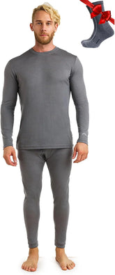 100% Merino Wool Base Layer Men Set - Thermal Underwear for Men Long Johns