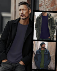 3 Pack Mens Long Sleeve Thermal Shirts Crew Neck Tops
