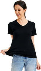 METARINO 100% Merino Wool T-Shirt Women V Neck Short Sleeve Base Layer Tee Shirt for Travel,Hiking,Sports