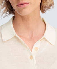 Women's Long Sleeve Fine Knit Polo