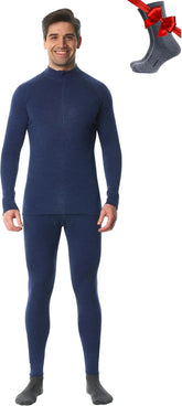 100% Merino Wool Base Layer Men Set - Thermal Underwear for Men Long Johns