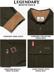 Legendary Whitetails Mens Flannel Long Sleeve Button Down 100% Cotton Shirt