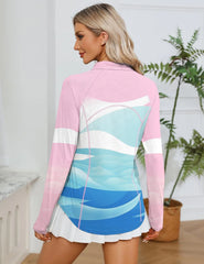 LOMON Women Long Sleeve Shirts Sun Protection 1/4 Zip Summer Quick Dry Hiking Shirts Quarter Zip Pullover for Women