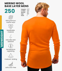 100% Merino Wool Base Layer Mens - Long Sleeve Thermal Shirts with Socks
