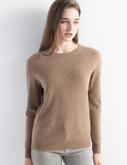 Chanyarn Women's 100% Merino Wool 2025 Fall Winter First-Line Ready to Wear Long Sleeve Seamless Knit Crewneck Sweater