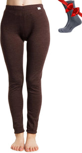 100% Merino Wool Base Layer Women Pants - Thermal Leggings Underwear
