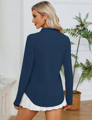 LOMON Women Long Sleeve Shirts Sun Protection 1/4 Zip Summer Quick Dry Hiking Shirts Quarter Zip Pullover for Women