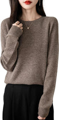 Chanyarn Women's 100% Merino Wool 2025 Fall Winter First-Line Ready to Wear Long Sleeve Seamless Knit Crewneck Sweater