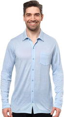 100% Merino Wool Button Up Shirt Men - Long & Short Sleeve Breathable