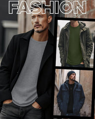3 Pack Mens Long Sleeve Thermal Shirts Crew Neck Tops