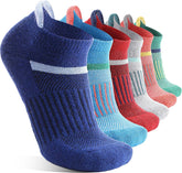 Anlisim Merino Wool Ankle Running Hiking Socks for Women and Men | 6 Pairs, Compression Support, Breathable, Thick Cushion, Enhanced Padding, Moisture Wicking, No Show Socks