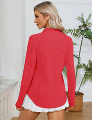 LOMON Women Long Sleeve Shirts Sun Protection 1/4 Zip Summer Quick Dry Hiking Shirts Quarter Zip Pullover for Women
