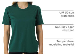 100% Merino Wool Shirt Women - Short Sleeve Tee Base Layer Top Undershirt