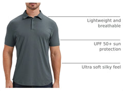 netdraw Men's Ultra Soft Bamboo Viscose Polo Curved Hem S-3XL