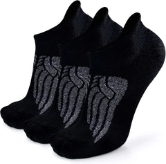 Busy Socks Merino Wool Compression Support Ankle Running Hiking Socks for Men Women, Soft Thick Cushion Tab Socks 3/6 Pairs