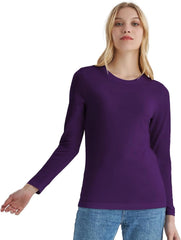 100% Merino Wool Base Layer Women Soft Thermal Long Sleeve Everyday Shirt