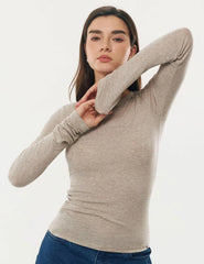 Women's Merino Wool Blend Shirts Long Sleeve Tops Crew Neck Fitted Basic Tee Cozy Embrace Collection