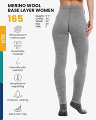 100% Merino Wool Base Layer Women Pants - Thermal Leggings Underwear